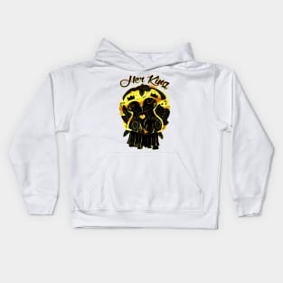 Black Gold Lovers Kiss - Her King Kids Hoodie